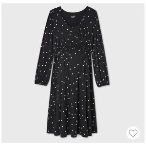Isabel Maternity by Ingrid & Isabel : size S : long sleeve polka dot maxi dress